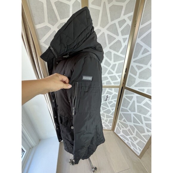 BCBGMaxazria Bcbg Mazazria PARKA Puffer JACKET COAT SZ M BLACK FILLING DOWN - Picture 4 of 15